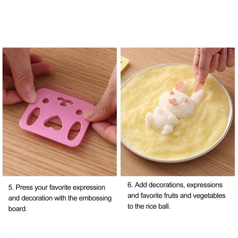 Декоративни Направи си сам анимационни форми за релефно щамповане на заек с ориз Бенто Декорация на сандвич Кухненски аксесоари