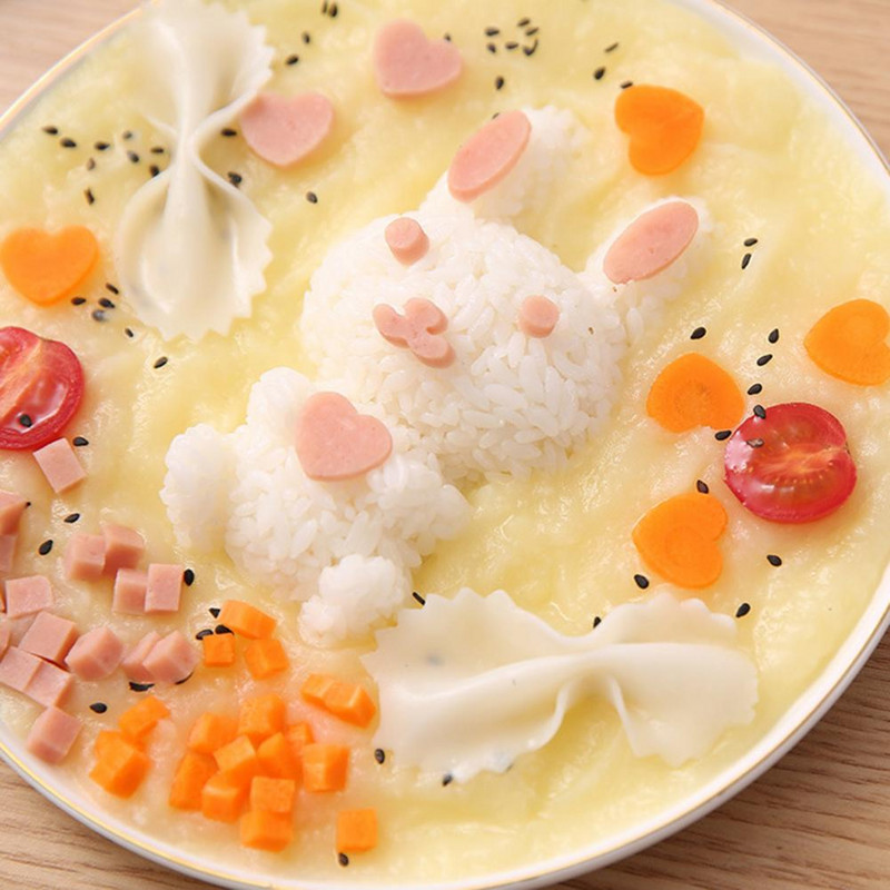 Декоративни Направи си сам анимационни форми за релефно щамповане на заек с ориз Бенто Декорация на сандвич Кухненски аксесоари