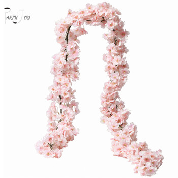 PARTY JOY 1 ΤΕΜ 144 1,8M Τεχνητά κλήματα από άνθη κερασιάς Ψεύτικη κρεμαστή γιρλάντα από μεταξωτό λουλούδι για πάρτι γάμου Διακόσμηση σπιτιού