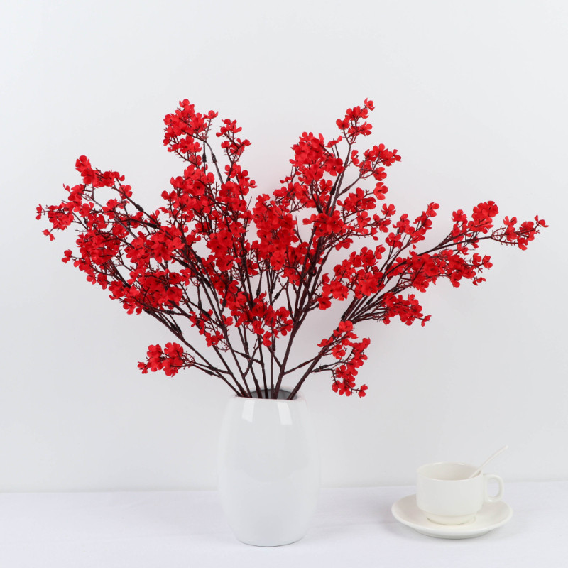 Gypsophila kunstlilled valge oks Kvaliteetsed imikud hingavad võltslilled pika kimp Kodu pulmakaunistus Sügis