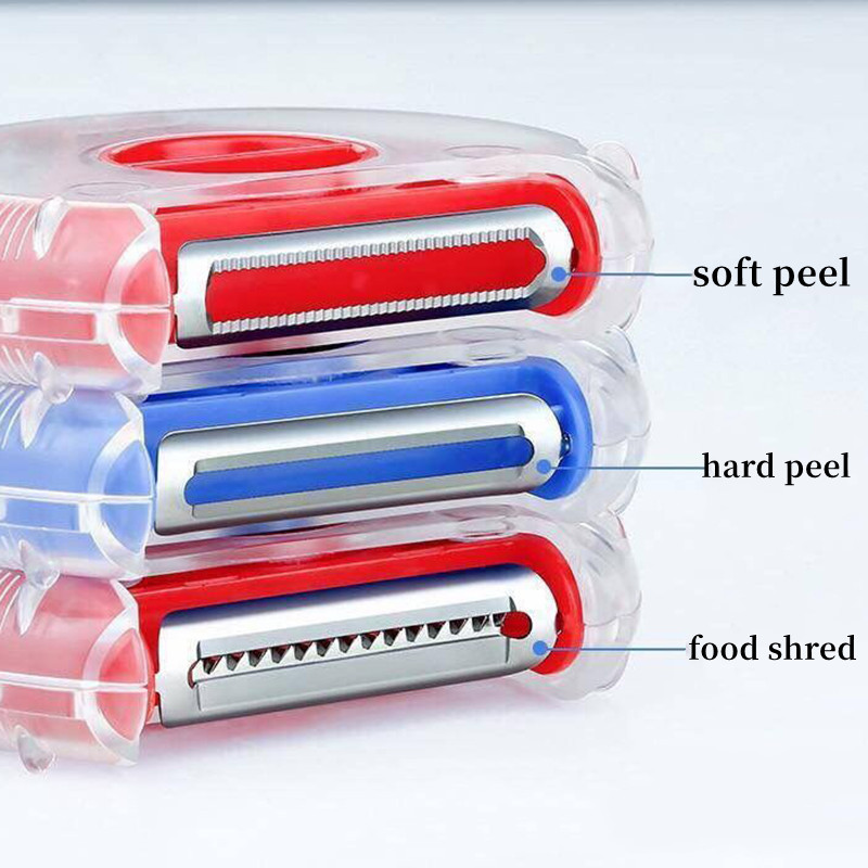 Magic Trio 3 în 1 Curățător de curățat din oțel inoxidabil Mașină de curățat alimente multifuncțional Răzătoare detașabilă Tocător de legume Accesorii de bucătărie
