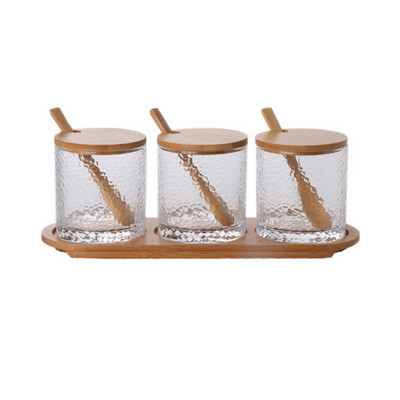Oală de condimente din sticlă Rezervor de depozitare creativ pentru zahăr și sare Seturi de gadgeturi de bucătărie Set combinat de borcane de condimente Recipient pentru alimente cu capac
