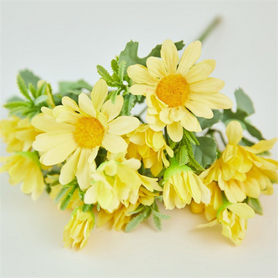 Kummelid 15 pead siidist kunstlill karikakra valge võltslilled tuba pulmaauto laua pidu Kingitused kaunistused isetehtud kimp