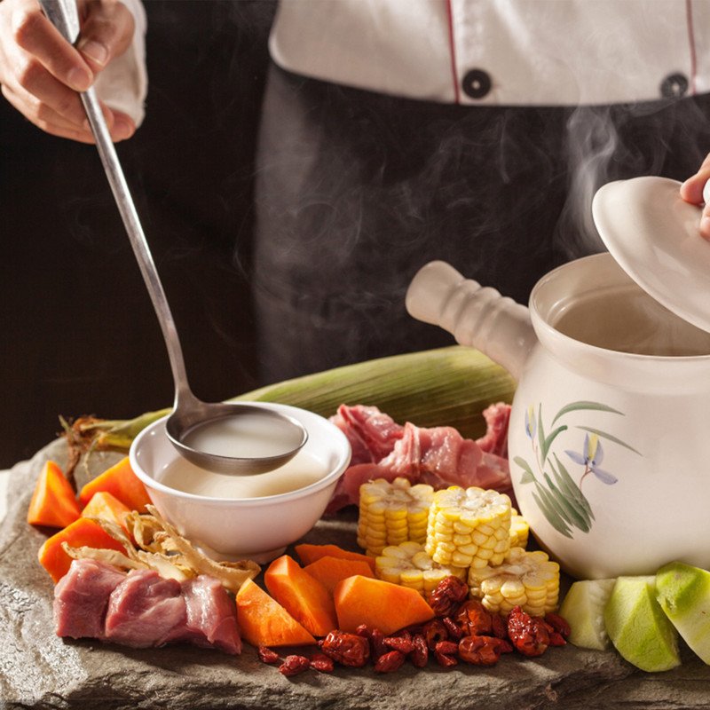 Roostevabast terasest toiduvalmistamislusikas Majapidamislabida ümmargune toru käepidemega kööginõude komplekt Köögiseadmed #t2g