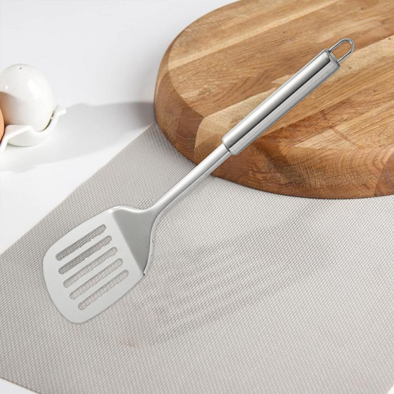 Roostevabast terasest toiduvalmistamislusikas Majapidamislabida ümmargune toru käepidemega kööginõude komplekt Köögiseadmed #t2g