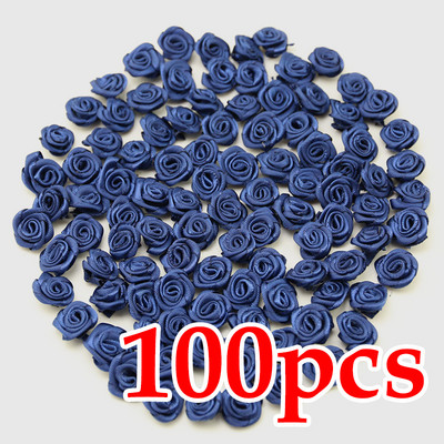 (100 τεμ./συσκευασία) 10*10mm Φρέσκια ροζ κορδέλα λουλούδια μικρού μεγέθους Υψηλής ποιότητας σατέν κορδέλα λουλούδια χειροτεχνία Εορταστική διακόσμηση πάρτι