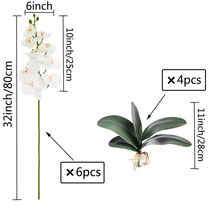 32 "flori artificiale de orhidee fluture false Phalaenopsis 5 buc plante tulpini de orhidee artificiale pentru decorarea casei de nunta