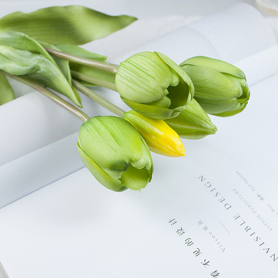 5tk/kimp Uus silikoonist tulbi kunstlill Real Touch võltslillede kimp pulmakaunistuseks Lilled Koduaia sisekujundus