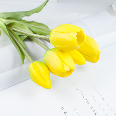 5tk/kimp Uus silikoonist tulbi kunstlill Real Touch võltslillede kimp pulmakaunistuseks Lilled Koduaia sisekujundus