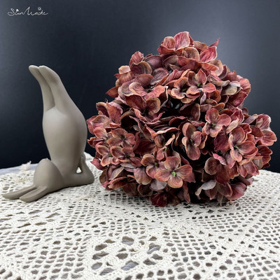 SunMade luksuslik vanaaegne suur hortensia siidist kunstlilled sügiskaunistused lilleseadetarbed Kodu pulmakaunistus