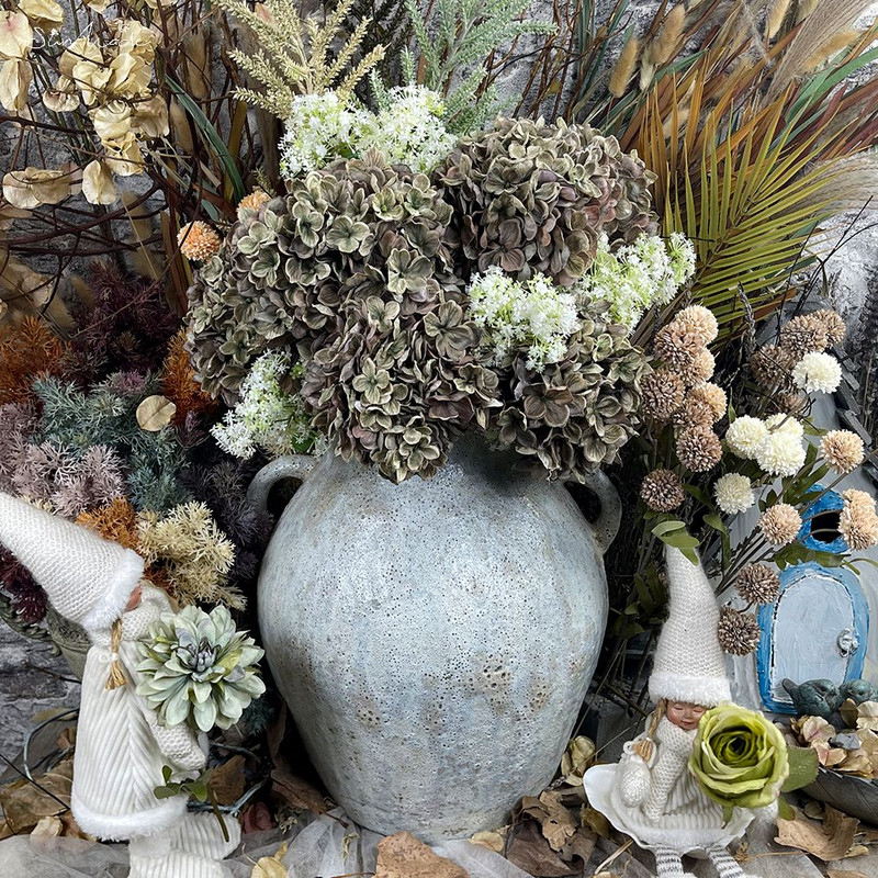 SunMade luksuslik vanaaegne suur hortensia siidist kunstlilled sügiskaunistused lilleseadetarbed Kodu pulmakaunistus