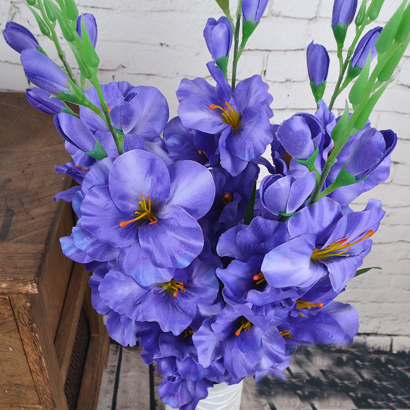 2022 Nou realistă 1 buc simulare artificială gladiolus tulpina florii buchet de nuntă/buchet de masă aranjament decor acasă 8 culori