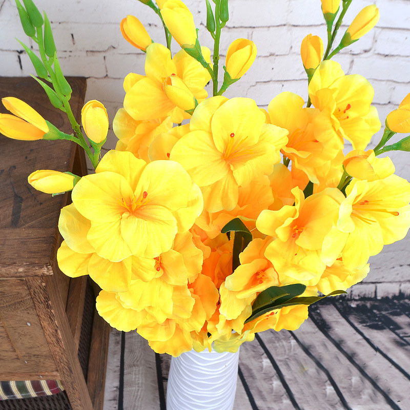 2022 Nou realistă 1 buc simulare artificială gladiolus tulpina florii buchet de nuntă/buchet de masă aranjament decor acasă 8 culori