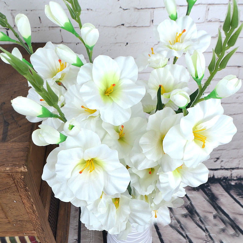 2022 Nou realistă 1 buc simulare artificială gladiolus tulpina florii buchet de nuntă/buchet de masă aranjament decor acasă 8 culori