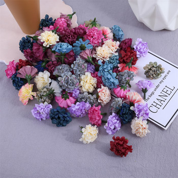 10/30/50Pcs Χονδρικό τεχνητό Mini Flower Hydrangea Head For Crafts Γαρύφαλλο Πάρτι Σπίτι Γάμος DIY Στεφάνια Φεστιβάλ Διακόσμηση