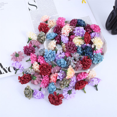 10/30/50Pcs Χονδρικό τεχνητό Mini Flower Hydrangea Head For Crafts Γαρύφαλλο Πάρτι Σπίτι Γάμος DIY Στεφάνια Φεστιβάλ Διακόσμηση