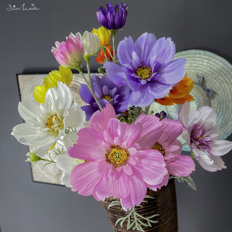 SunMade de lux mare Galsang ramură flori artificiale de mătase Home decorare petrecere de nuntă aranjamente florale furnituri Flore albă