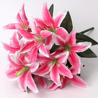 Buchet mare de raion curcubeu de 40 cm, buchet de crini, bijuterii artificiale, flori, bricolaj, flori de nuntă, decorare cu flori de mână pentru mireasă