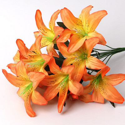 Buchet mare de raion curcubeu de 40 cm, buchet de crini, bijuterii artificiale, flori, bricolaj, flori de nuntă, decorare cu flori de mână pentru mireasă