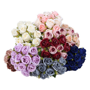 12 Heads Simulation Artificial Rose Flower Μεταξωτό μπουκέτο Γαμήλιο πάρτι Διακόσμηση σπιτιού Ομορφιά φθηνά ψεύτικα λουλούδια αξεσουάρ εσωτερικού χώρου