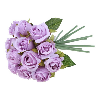 12 capete simulare flori artificiale de trandafir buchet de mătase petrecere de nuntă decor acasă frumusețe flori false ieftine accesorii de interior