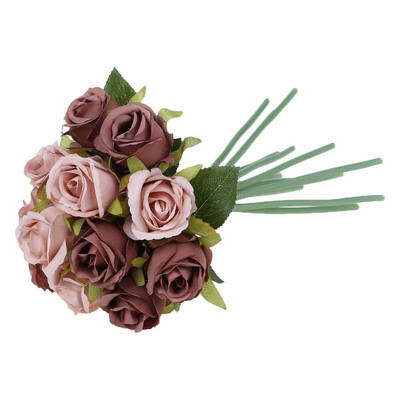 12 capete simulare flori artificiale de trandafir buchet de mătase petrecere de nuntă decor acasă frumusețe flori false ieftine accesorii de interior