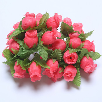 36/72/144PCs Μίνι τεχνητά λουλούδια Μεταξωτό τριαντάφυλλο μπουκέτο λουλουδιών για γαμήλιο πάρτι Διακόσμηση σπιτιού DIY στεφάνι αξεσουάρ λευκώματος