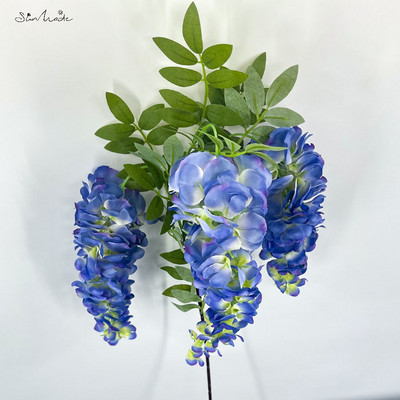 SunMade 3 Forks High Simulation Big Wisteria Flowers Σπίτι Γάμος Διακόσμηση Κήπου Διακόσμηση τοίχου Flores Artificiales Fall