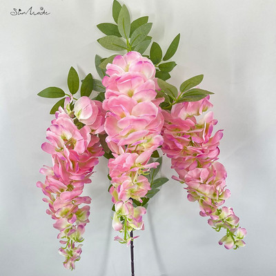 SunMade 3 Forks High Simulation Big Wisteria Flowers Σπίτι Γάμος Διακόσμηση Κήπου Διακόσμηση τοίχου Flores Artificiales Fall