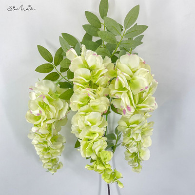 SunMade 3 Forks High Simulation Big Wisteria Flowers Σπίτι Γάμος Διακόσμηση Κήπου Διακόσμηση τοίχου Flores Artificiales Fall