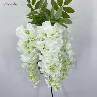 SunMade 3 Forks High Simulation Big Wisteria Flowers Σπίτι Γάμος Διακόσμηση Κήπου Διακόσμηση τοίχου Flores Artificiales Fall