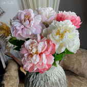 SunMade, 2 capete, delicate mari, bujor european, flori artificiale din mătase, decorare pentru nuntă pentru acasă, aranjament floral