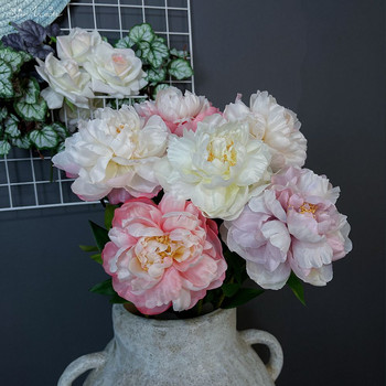 SunMade 2-Head Delicate Big European Peony Silk Artificial Flowers Home Wedding Decoration Flores Artificales Flower Aranges