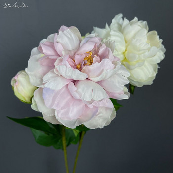 SunMade 2-Head Delicate Big European Peony Silk Artificial Flowers Home Wedding Decoration Flores Artificales Flower Aranges