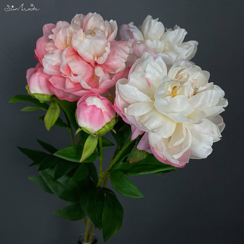 SunMade 2-Head Delicate Big European Peony Silk Artificial Flowers Home Wedding Decoration Flores Artificales Flower Aranges