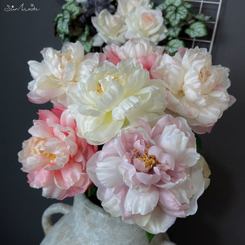 SunMade 2-Head Delicate Big European Peony Silk Artificial Flowers Home Wedding Decoration Flores Artificales Flower Aranges