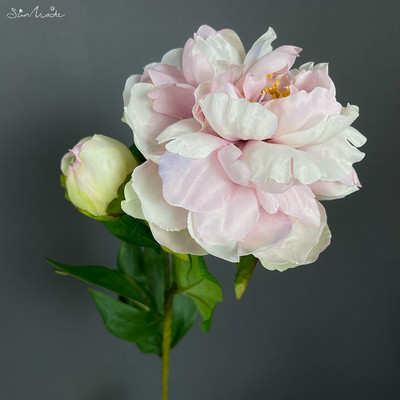 SunMade, 2 capete, delicate mari, bujor european, flori artificiale din mătase, decorare pentru nuntă pentru acasă, aranjament floral