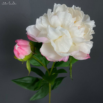 SunMade, 2 capete, delicate mari, bujor european, flori artificiale din mătase, decorare pentru nuntă pentru acasă, aranjament floral