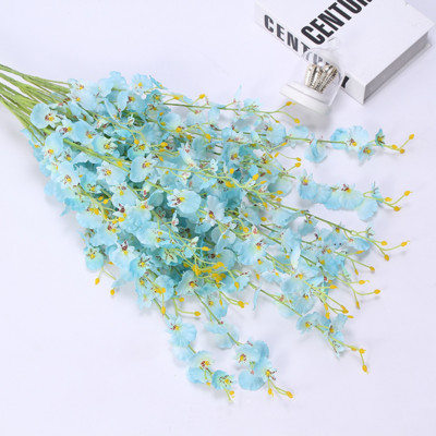 Kollane siidist simulatsioon tantsiv orhidee 5 oksa simulatsioonitaim Kodu Elutuba Pulmakaunistus Kunstlilled