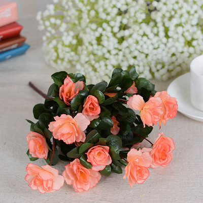 Tufișuri de flori artificiale de azalee roșii, de toamnă, în aer liber, flori false rezistente la UV, de înaltă calitate, decorațiuni pentru interior, decorațiuni mici pentru grădină