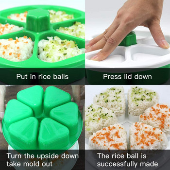 DIY Mold Sushi Onigiri Rice Ball Food Press Triangular Maker Mold Kit Sushi Εργαλεία κουζίνας Bento Box Αξεσουάρ Μπαλάκια ρυζιού