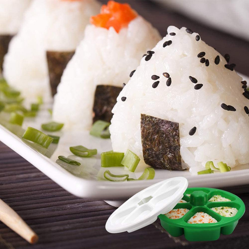 „Pasidaryk pats“ sušių forma „Onigiri“ ryžių rutuliukų maisto preso trikampė formavimo mašina „Sushi“ formavimo priemonė virtuvės įrankiai „Bento“ dėžutės priedai Ryžių rutuliukų gaminimo mašina