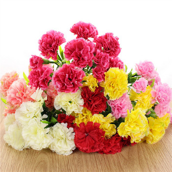 1 μάτσο μπουκέτο με γαρύφαλλα από τεχνητό μεταξωτό λουλούδι, Διακόσμηση κήπου σπιτιού Νυφικός γάμος Διακόσμηση Φεστιβάλ λουλουδιών