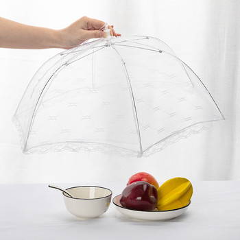 1PC Преносим чадър в стил на покривало за храна против комари Покривало за храна Дантелена маса Начало Използване на покривало за храна Кухненски джаджи Инструменти за готвене