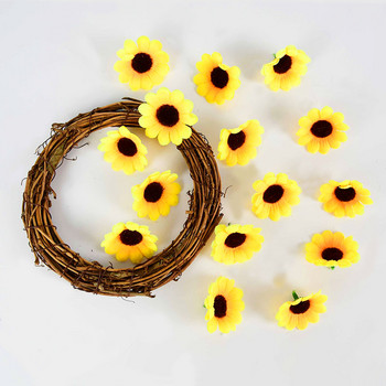 50/100Pcs Mini Sunshine Sunflower Head Daisy Flower Marriage Decor DIY Flower Arrangement Art Wedding