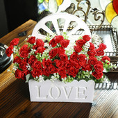 Τεχνητά λουλούδια 15 τριαντάφυλλο κεφαλιού Τεχνητά μεταξωτά ψεύτικα λουλούδια Φύλλο τριαντάφυλλο γάμου Floral διακόσμηση γάμου Γραφείο σπιτιού Χριστουγεννιάτικη διακόσμηση