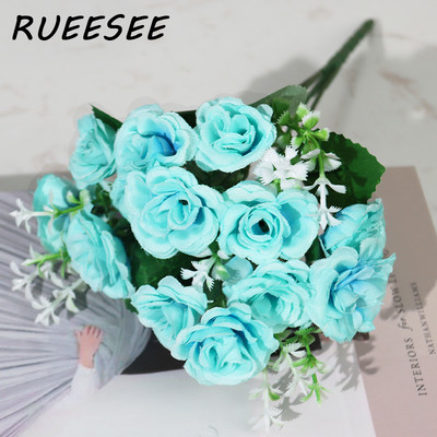 Τεχνητά λουλούδια 15 τριαντάφυλλο κεφαλιού Τεχνητά μεταξωτά ψεύτικα λουλούδια Φύλλο τριαντάφυλλο γάμου Floral διακόσμηση γάμου Γραφείο σπιτιού Χριστουγεννιάτικη διακόσμηση