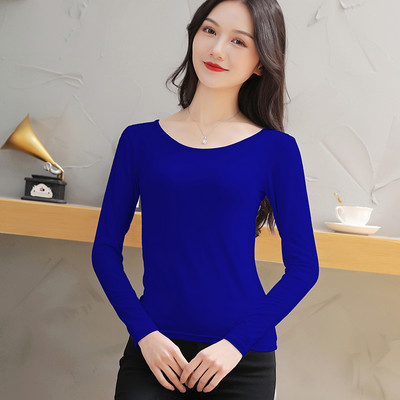 Jednobojna ženska bluza sa ovalnim izrezom, novi model