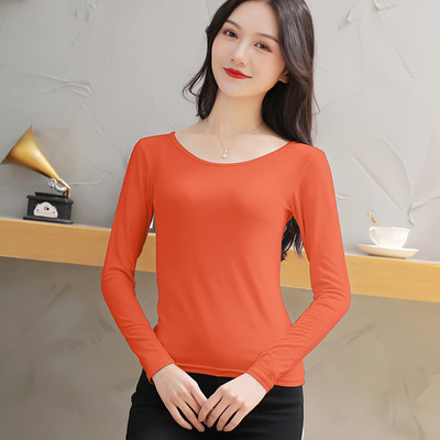 Jednobojna ženska bluza sa ovalnim izrezom, novi model