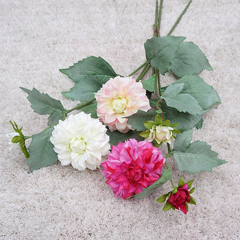 ΝΕΟ κλαδί Ντάλια ψεύτικα φύλλα μεταξιού τεχνητά λουλούδια για διακόσμηση γάμου στο σπίτι flores artificiales ροζ διακόσμηση δωματίου